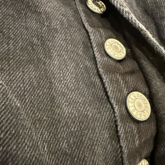 AGOLDE 90’s Short Black High Rise Button Fly Cut Off Denim Shorts Size 26 - Picture 3 of 6